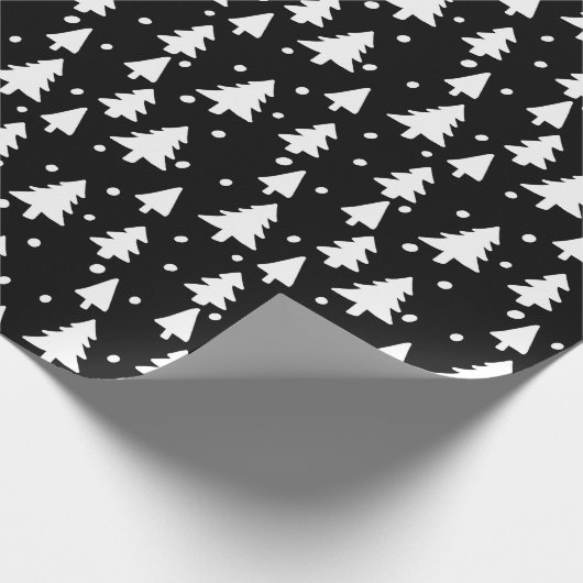 Schwarz-weißer Winterschnee Geschenkpapier (Ecke)
