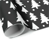 Schwarz-weißer Winterschnee Geschenkpapier (Rolleneckpunkt)