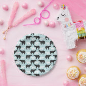 Schwarz-weißer Winterwaldbär Pappteller (Party)