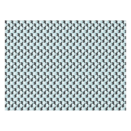 Schwarz-weißer Winterwaldbär Tischdecke (Vorderseite (Horizontal))