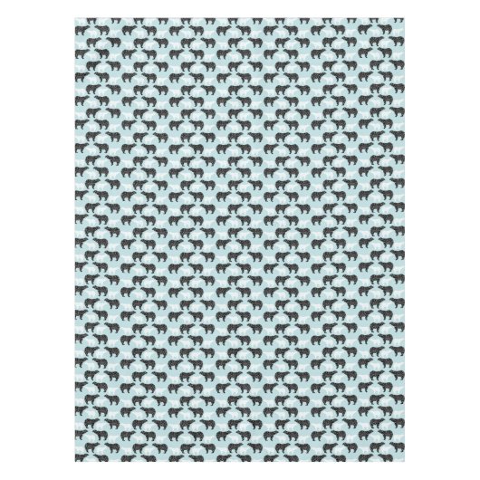 Schwarz-weißer Winterwaldbär Tischdecke (Vorderseite)