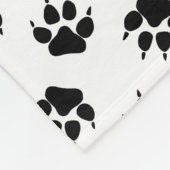 Schwarz-weißer Wolfspfote Fleecedecke (Ecke)