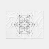 Schwarz-weißer Würfel des Metatron Fleecedecke (Vorderseite (Horizontal))
