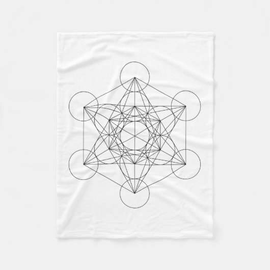Schwarz-weißer Würfel des Metatron Fleecedecke (Vorderseite)