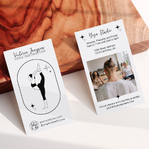 Schwarz-weißer Yogalehrer Visitenkarte