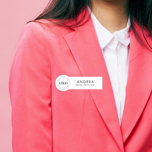 Schwarz-weißer Zahnarzt für das benutzerdefinierte Namensschild