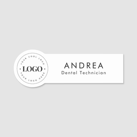 Schwarz-weißer Zahnarzt für das benutzerdefinierte Namensschild (Vorderseite)