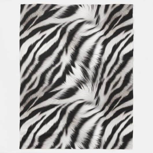 Schwarz-weißer Zebra-Druckfett Fleecedecke (Vorderseite)