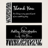 Schwarz-weißer Zebra-Gastgeschenk Hochzeit-Tag (Vorne & Hinten)