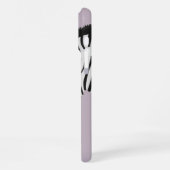 Schwarz-weißer Zebra Pink-Name iPhone Hülle (Linke Seite)