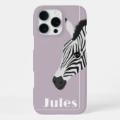 Schwarz-weißer Zebra Pink-Name iPhone Hülle (Rückseite)