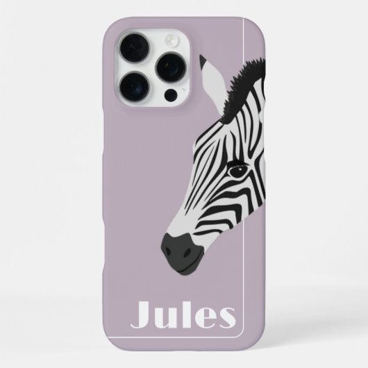 Schwarz-weißer Zebra Pink-Name iPhone Hülle (Rückseite)