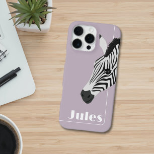 Schwarz-weißer Zebra Pink-Name iPhone 16 Pro Max Hülle