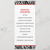 Schwarz-weißer Zebradruck, Hochzeitsprogramm für R Programm (Rückseite)