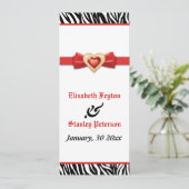 Schwarz-weißer Zebradruck, Hochzeitsprogramm für R Programm (Stehend Vorderseite)