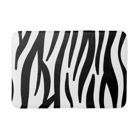 Schwarz-weißer Zebradruck in mädchenhaftem Stil Badematte (Vorderseite)