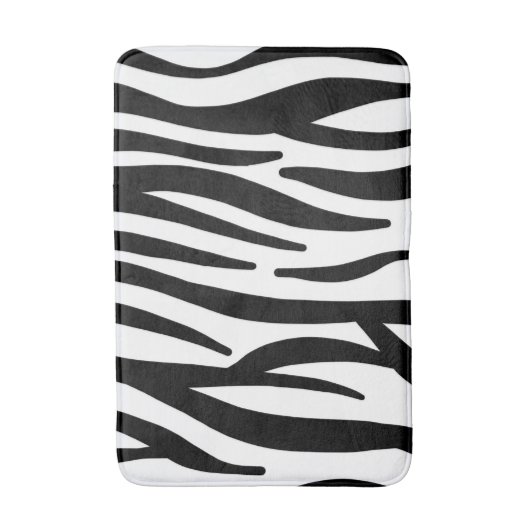 Schwarz-weißer Zebradruck in mädchenhaftem Stil Badematte (Vorderseite Vertikal)
