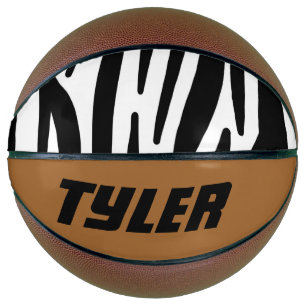 Schwarz-weißer Zebradruck in mädchenhaftem Stil Basketball