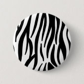 Schwarz-weißer Zebradruck in mädchenhaftem Stil Button (Vorderseite)