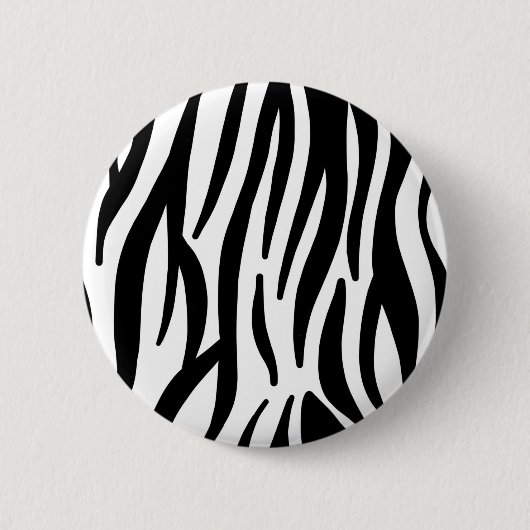 Schwarz-weißer Zebradruck in mädchenhaftem Stil Button (Vorderseite)