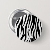 Schwarz-weißer Zebradruck in mädchenhaftem Stil Button (Vorne & Hinten)