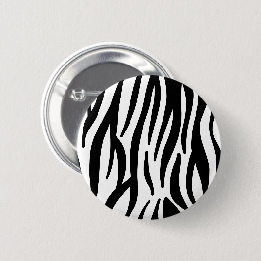 Schwarz-weißer Zebradruck in mädchenhaftem Stil Button (Vorne & Hinten)
