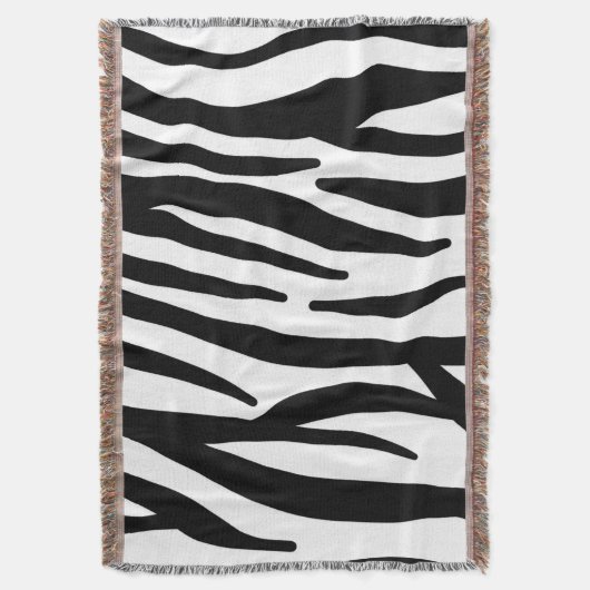 Schwarz-weißer Zebradruck in mädchenhaftem Stil Decke (Vorderseite Vertikal)