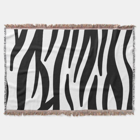 Schwarz-weißer Zebradruck in mädchenhaftem Stil Decke (Vorderseite)