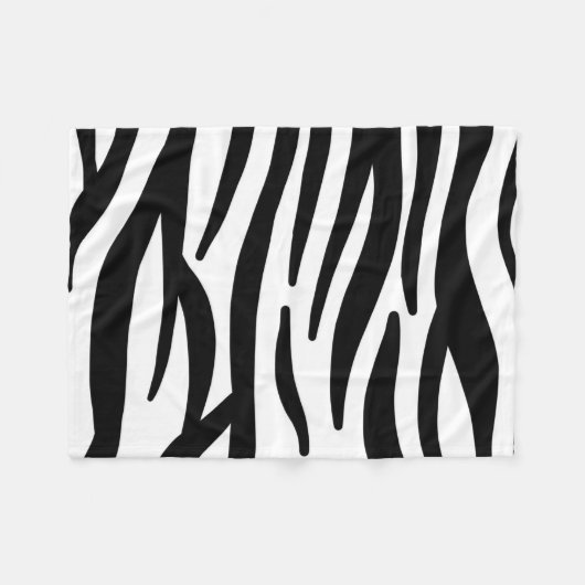 Schwarz-weißer Zebradruck in mädchenhaftem Stil Fleecedecke (Vorderseite (Horizontal))