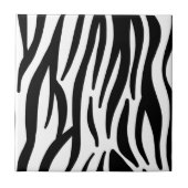 Schwarz-weißer Zebradruck in mädchenhaftem Stil Fliese (Vorderseite)