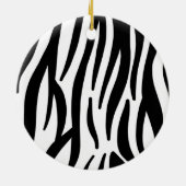Schwarz-weißer Zebradruck in mädchenhaftem Stil Keramik Ornament (Hinten)