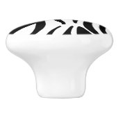 Schwarz-weißer Zebradruck in mädchenhaftem Stil Keramikknauf (Seitenansicht)