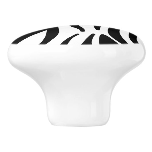 Schwarz-weißer Zebradruck in mädchenhaftem Stil Keramikknauf (Seitenansicht)
