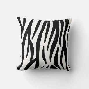 Schwarz-weißer Zebradruck in mädchenhaftem Stil Kissen