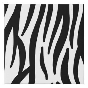 Schwarz-weißer Zebradruck in mädchenhaftem Stil Künstlicher Leinwanddruck