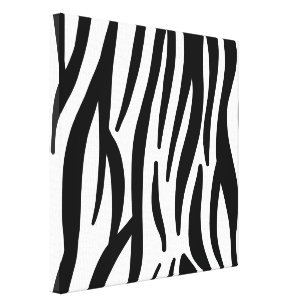 Schwarz-weißer Zebradruck in mädchenhaftem Stil Leinwanddruck