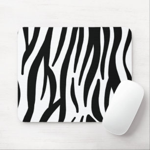 Schwarz-weißer Zebradruck in mädchenhaftem Stil Mousepad