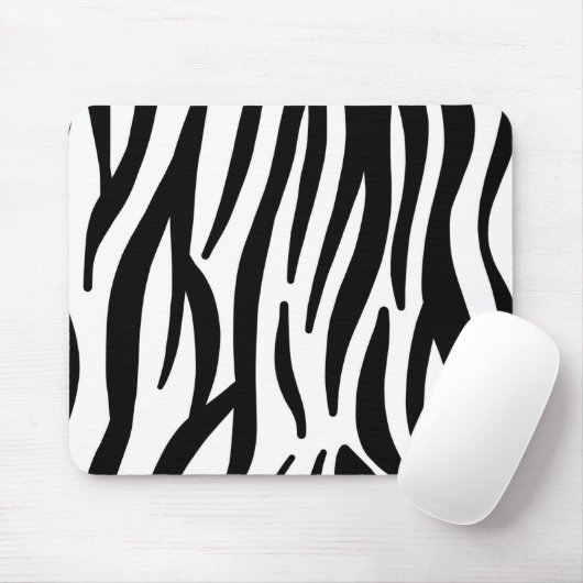Schwarz-weißer Zebradruck in mädchenhaftem Stil Mousepad (Mit Mouse)
