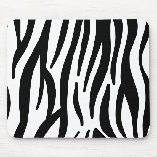 Schwarz-weißer Zebradruck in mädchenhaftem Stil Mousepad (Vorne)