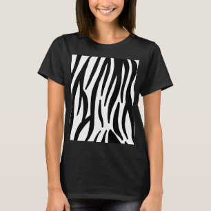 Schwarz-weißer Zebradruck in mädchenhaftem Stil T-Shirt