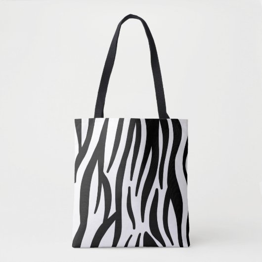 Schwarz-weißer Zebradruck in mädchenhaftem Stil Tasche (Vorderseite)