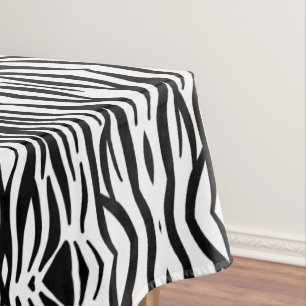 Schwarz-weißer Zebradruck in mädchenhaftem Stil Tischdecke