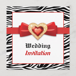 Schwarz-weißer Zebradruck mit Hochzeit von Edelste Einladung