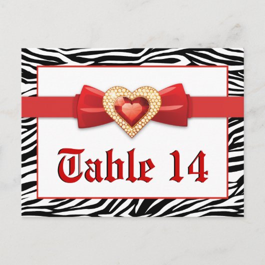 Schwarz-weißer Zebradruck, rote Hochzeitsfeier Tis Postkarte (Vorderseite)