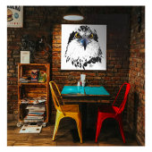 Schwarz-weißer Zeichn eines Osprey "King of Birds" Leinwanddruck