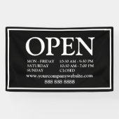 Schwarz-weißer Zeitplan - Kontakt Banner (Horizontal)