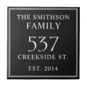 Schwarz-weißer Zeitpunkt Fliese (Vorderseite)