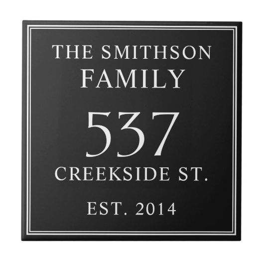 Schwarz-weißer Zeitpunkt Fliese (Vorderseite)