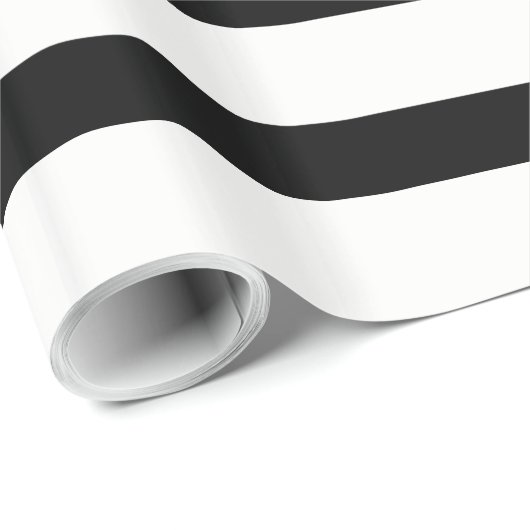 Schwarz-weißer zusätzlicher horizontaler Streifen Geschenkpapier (Rolleneckpunkt)