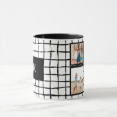Schwarz-weißes 4-Foto-Raster, modern, minimalistis Tasse (Zentrum)